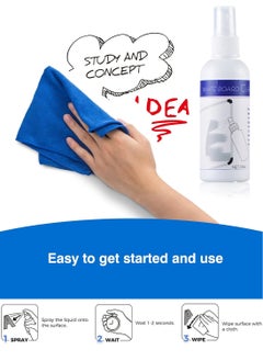 Opula 100ml Whiteboard Cleaner White Board Cleaning Spray Low Odor Dry Erase Board Cleaner with Cloth, Removes Stubborn Marks  - Image 3