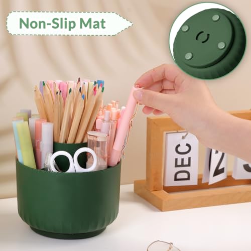 SKYDUE 360 Degree Rotating Desk Organizer DualPurpose Pencil Pen Holder for Desk Rotating Pencil Cup with Stickers Office Supplies Desk Decor for Office School Home - Image 3