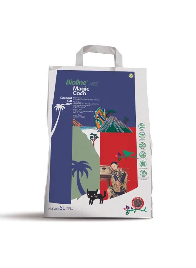 بايولاين رمل القطط بيولاين ماجيك كوكو جوز الهند 6 لتر - Image 1