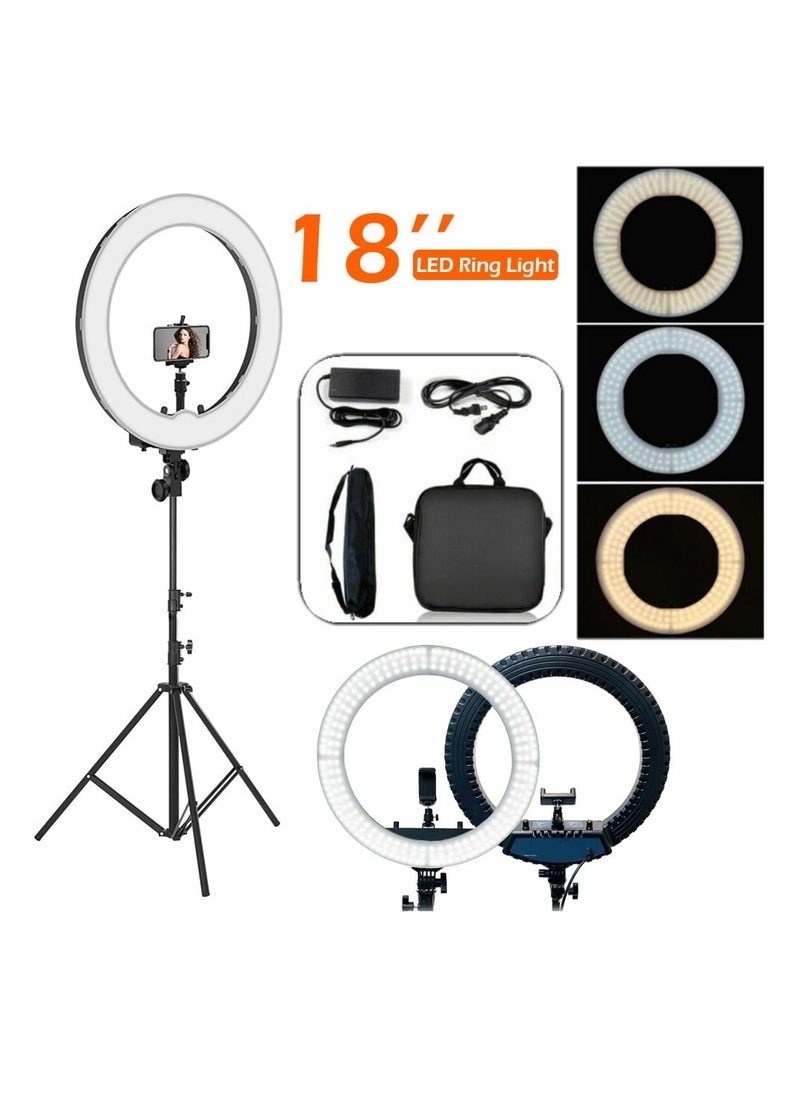 HQ - HQ 18N Soft Ring Light with Tripod Stand for Selfie Makeup Live Stream and YouTube Video Dimmable LED Camera Light - Image 1