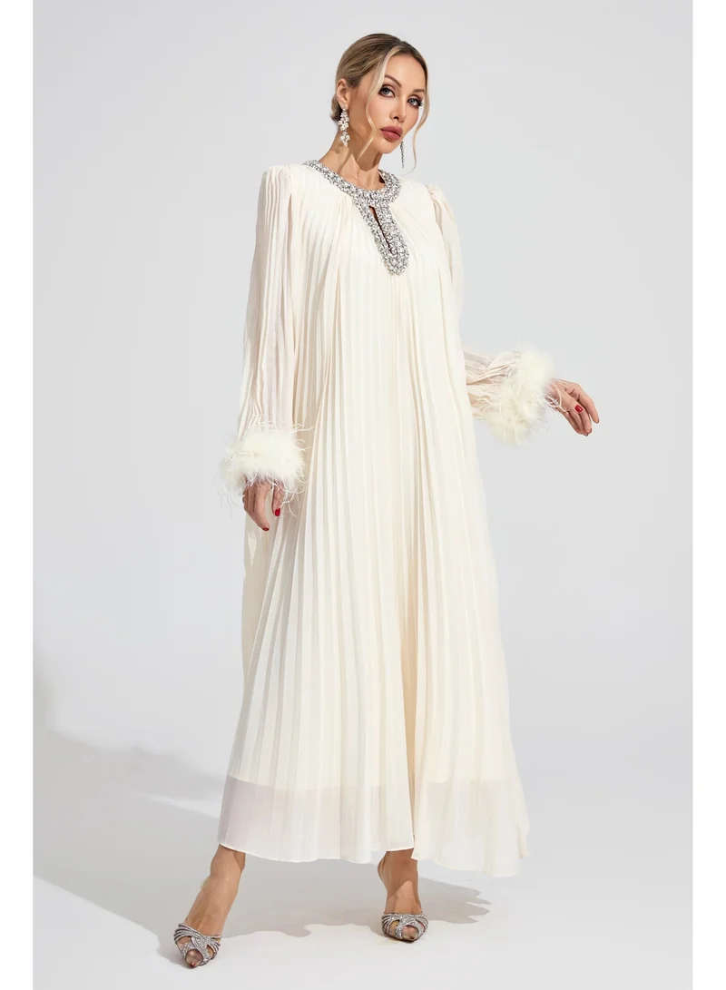 Catchall  Jocasta Feather Maxi Dress for Women | Best Price UAE