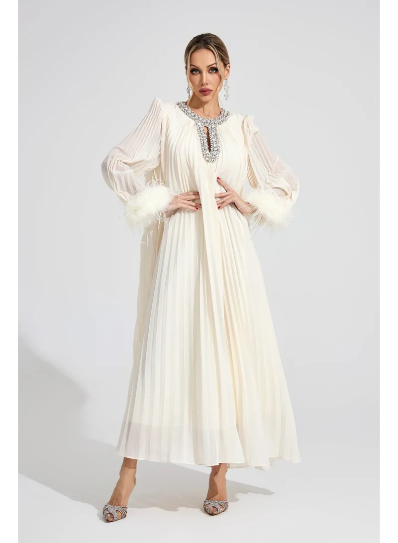 Catchall  Jocasta Feather Maxi Dress for Women | Best Price UAE