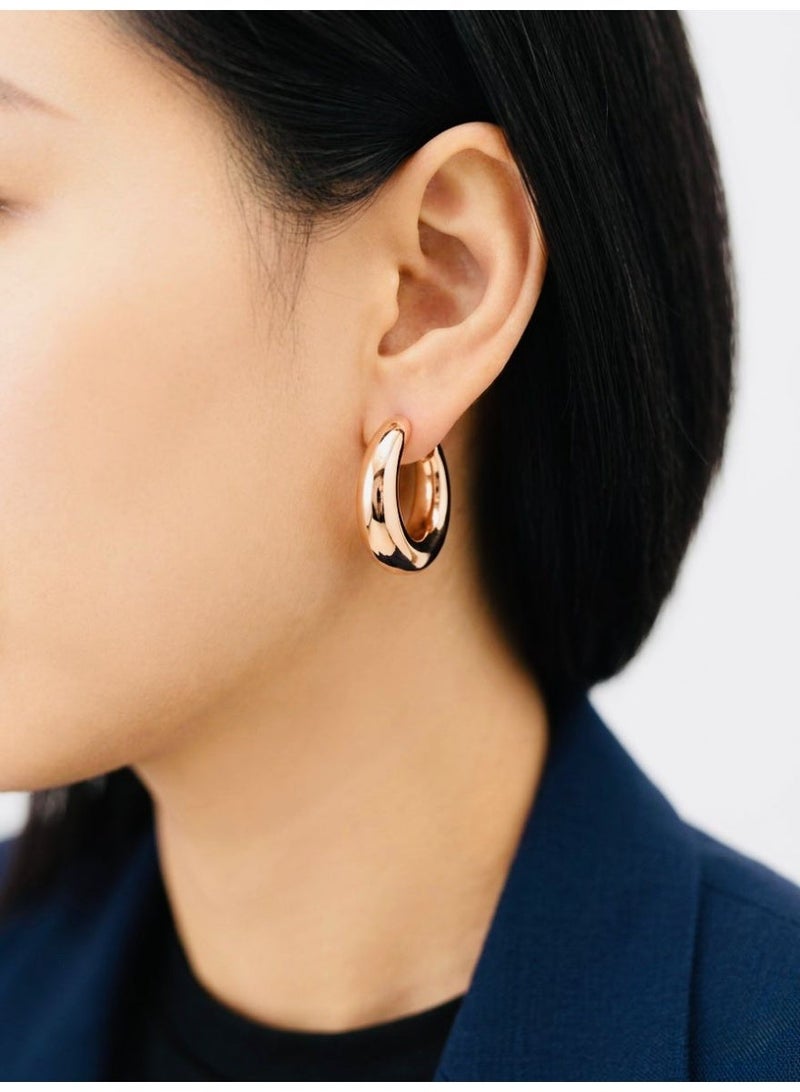 The Intermix Gems 18 Karat 750 Rose Gold Classic Polished Hoop Earrings - Image 2