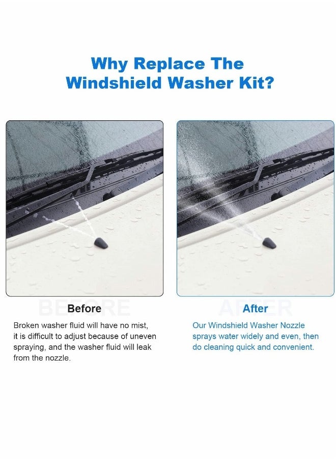 Generic Windshield Wiper Nozzles, 2 Pack Premium Front Windshield Washer Nozzles, Windshield Washer Nozzle Replacement for Chrysler/Dodge/Jeep/Ram, Windshield Nozzle Spray Jet Kit Replaces 