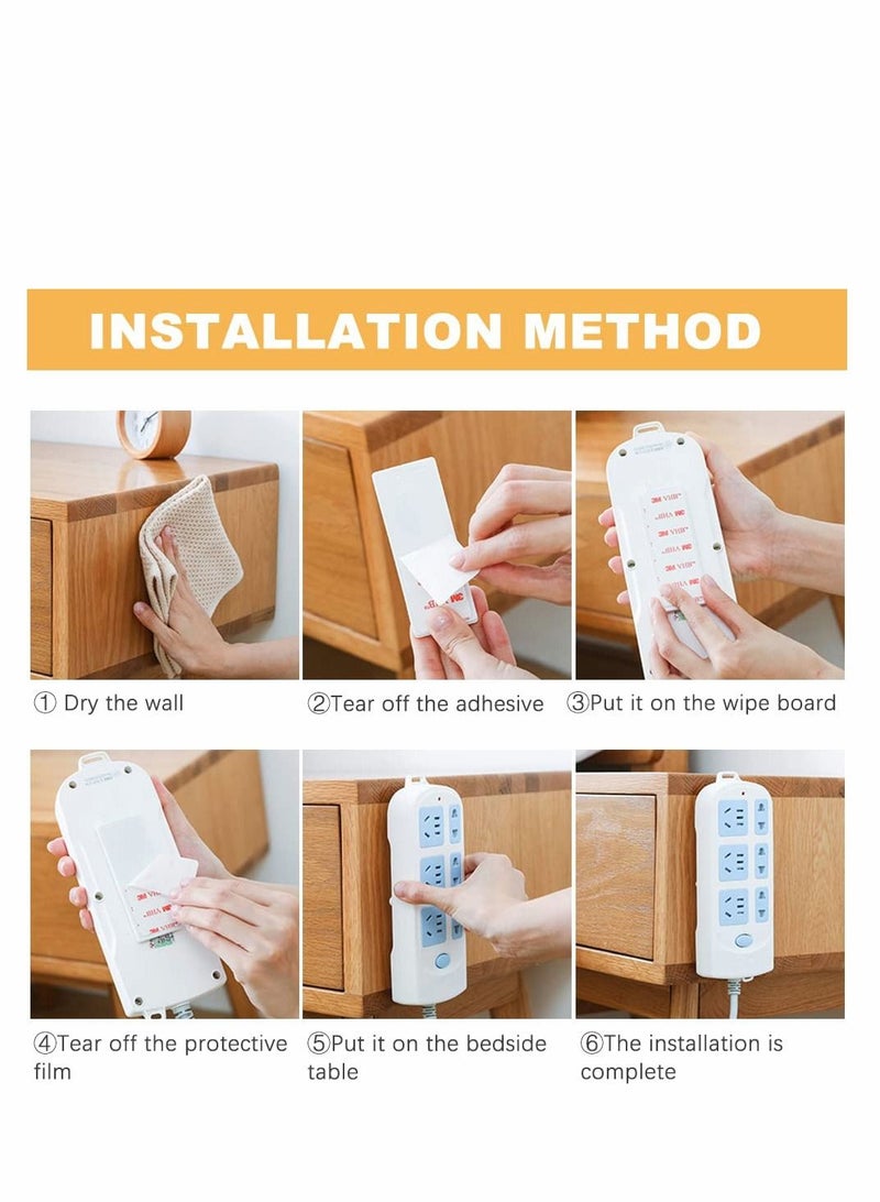 Y&D Self Adhesive Power Strip Holder 4pcs Socket Organizer, Holder, Simplest Mount For Board, Remote Control Stored In The Kitchen, Home And Office - Image 4