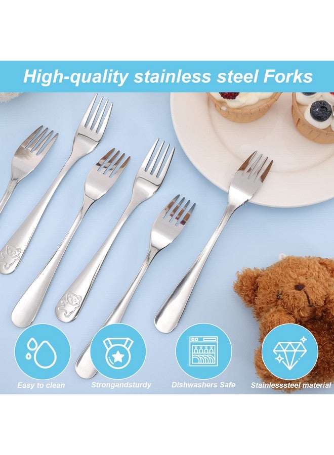 Erinnmy 24 Piece Toddler Forks,Stainless Steel Kids Forks,Kids Silverware,Kid Utensil Set,6.5 inch Kids Dinner Fork Toddler Utensils,Metal Baby Fork for Self Feeding,Dishwasher Safe - Image 4