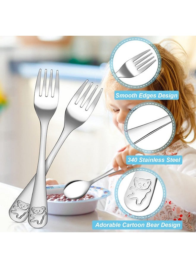Erinnmy 24 Piece Toddler Forks,Stainless Steel Kids Forks,Kids Silverware,Kid Utensil Set,6.5 inch Kids Dinner Fork Toddler Utensils,Metal Baby Fork for Self Feeding,Dishwasher Safe - Image 3