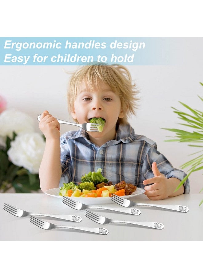 Erinnmy 24 Piece Toddler Forks,Stainless Steel Kids Forks,Kids Silverware,Kid Utensil Set,6.5 inch Kids Dinner Fork Toddler Utensils,Metal Baby Fork for Self Feeding,Dishwasher Safe - Image 5