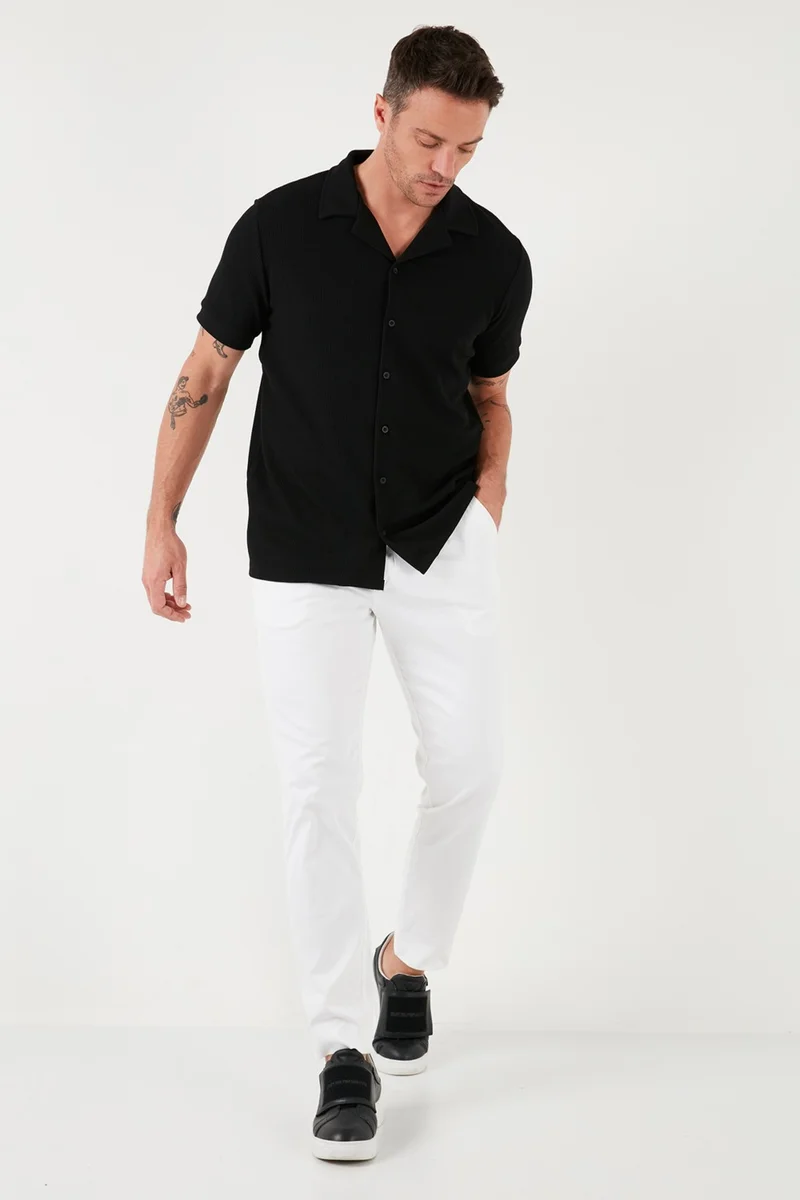 Buratti Cotton Regular Fit Open Collar Short Sleeve Shirt Men's Shirt 5902763