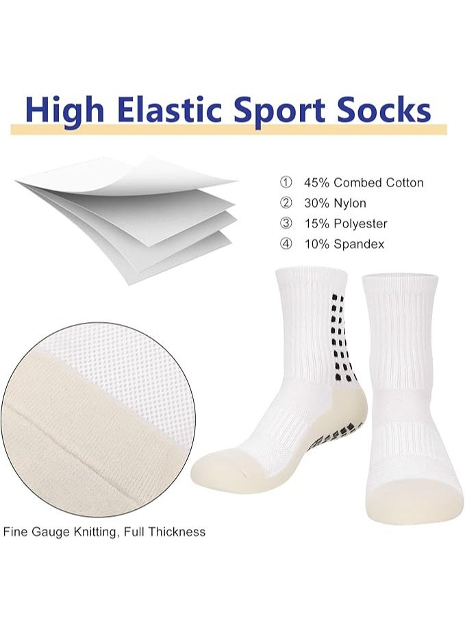 DIOTTI 6 Pairs Non-Slip Grip Sports Socks, Anti-Skid Athletic Socks for Soccer, Football, Basketball, Yoga, Running, Training for Men & Women (2 Black + 2 White + 1 Red + 1 Blue) - Image 3