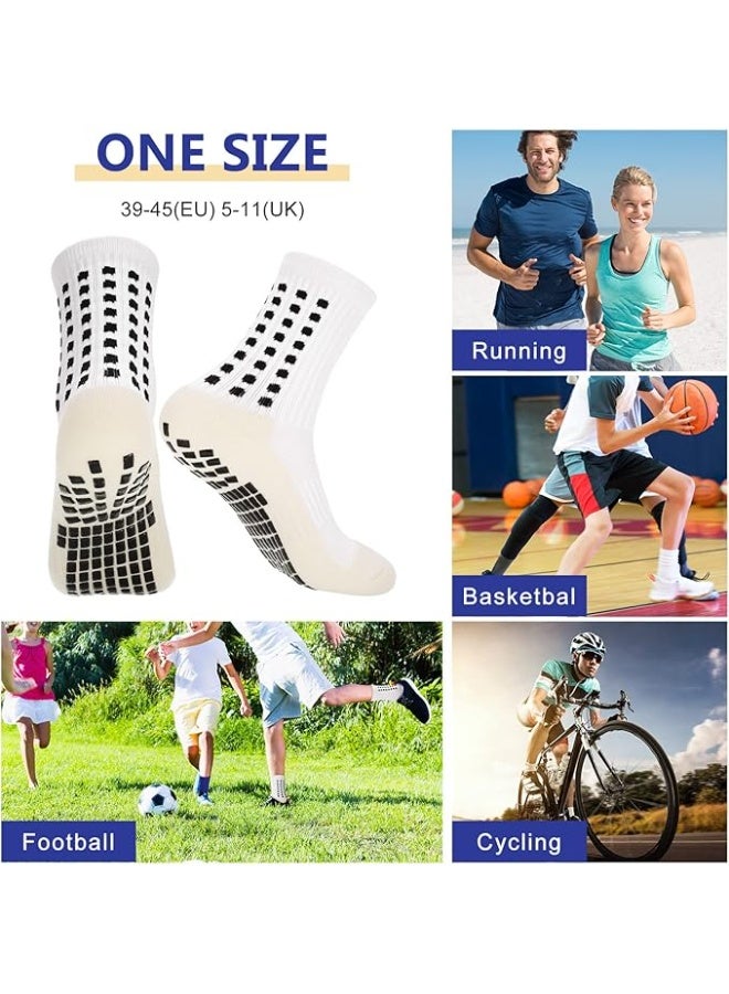 DIOTTI 6 Pairs Non-Slip Grip Sports Socks, Anti-Skid Athletic Socks for Soccer, Football, Basketball, Yoga, Running, Training for Men & Women (2 Black + 2 White + 1 Red + 1 Blue) - Image 5