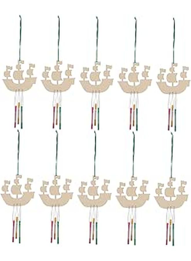 DIY Wooden Sailboat Wind Chime Kit for Kids Creative Craft Home Decor - Image 1