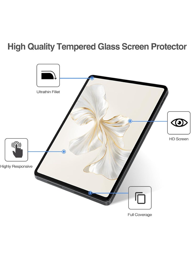 روك بو عبوة من قطعتين من واقي الشاشة لجهاز HONOR Pad 9/Pad 9 Pro/V8 Pro مقاس 12.1 بوصة، واقي من الزجاج المقوى لجهاز HONOR Pad 9 Pro/V8 Pro مقاس 12.1 بوصة، لمسة حساسة، شفافية أعلى، سهل التركيب، مضاد للخدش وخالٍ من الفقاعات، قطعتين - Image 3