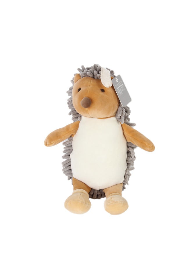 Cartoon Hedgehog Chenille Wipe Hand Doll Multifunctional Animal Creative Absorbent Wipe Hand Towel Plush Toy Wholesale-Color:Grey-Height:35*25*13 - Image 1