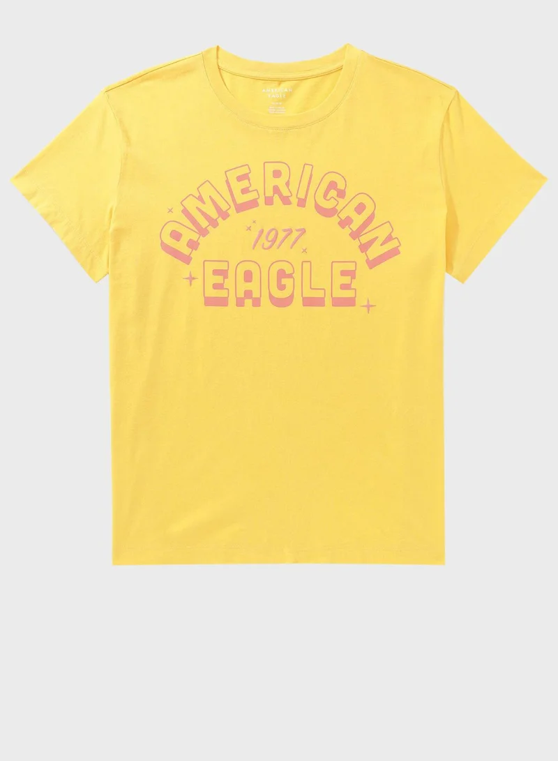 American Eagle Crew Neck Boyfriend T-Shirt