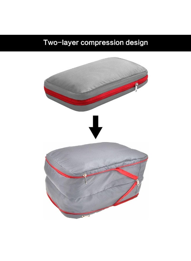 JZS Travel Compression Packing Cubes for Travel Expandable Luggage Backpacking Organizers for Suitcase(Grey,17.5L) - Image 3