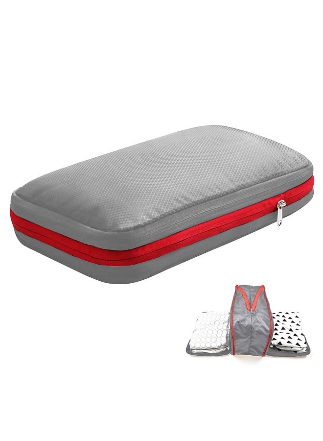 JZS Travel Compression Packing Cubes for Travel Expandable Luggage Backpacking Organizers for Suitcase(Grey,17.5L) - Image 1