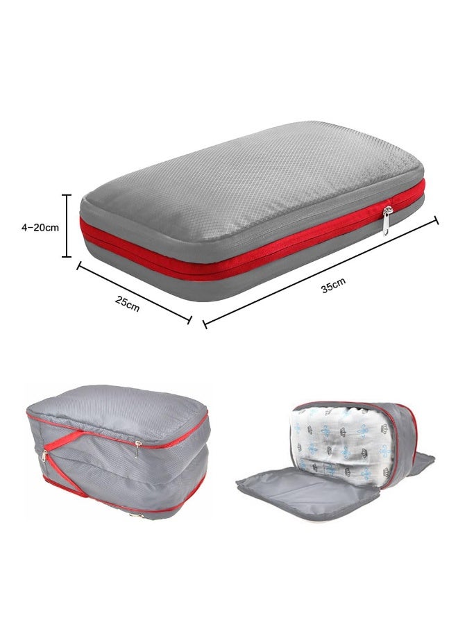 JZS Travel Compression Packing Cubes for Travel Expandable Luggage Backpacking Organizers for Suitcase(Grey,17.5L) - Image 2