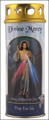 Divine Mercy Candle with The Chapelet Prayer of the Divine Mercy