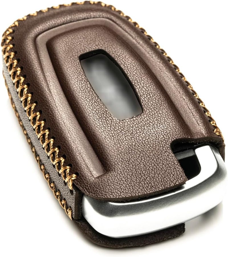 Vitodeco Genuine Leather Smart Key Fob Case Cover Protector Compatible with Lincoln Aviator, Corsair, Nautilus, Navigator (2020-2026 Models) - 5 Buttons, Brown - Image 4