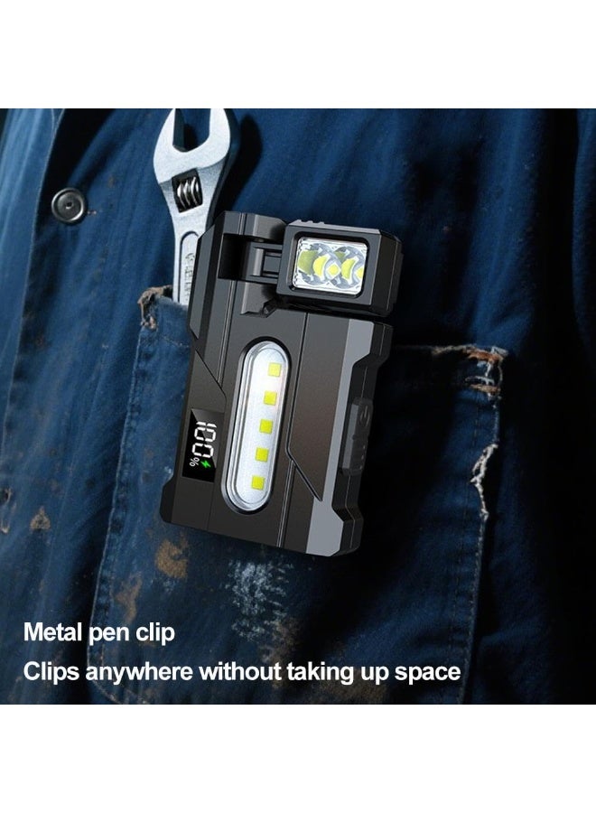 Ru syanl EDC Flashlight 1200 Lumens Rechargeable – Mini Pocket LED Flashlight with Dual Light, 180° Rotatable Head, Magnetic Clip, IP68 Waterproof for Camping & Emergency - Image 4