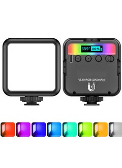 360° Full Color RGB LED Video Light for Vlogging and Photography, Adjustable 2500K-9500K, Portable Rechargeable Ambient Fill Light with Magnetic Adsorption for Cell Phones.