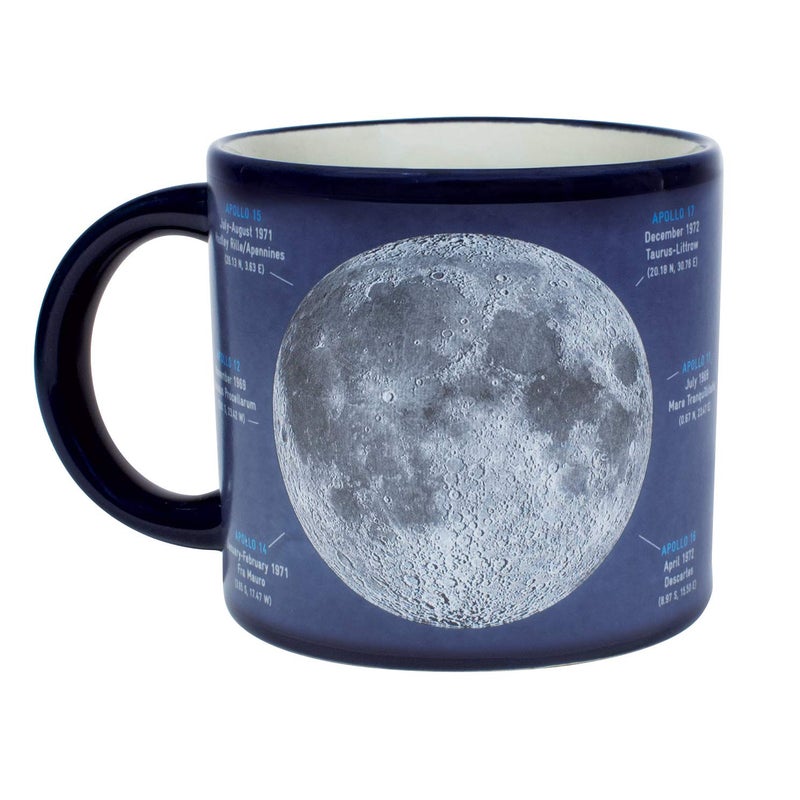 The Unemployed Philosophers Guild Heat Changing Moon Mug  Add Coffee and Names of Landing Sites Astronauts and More Appear