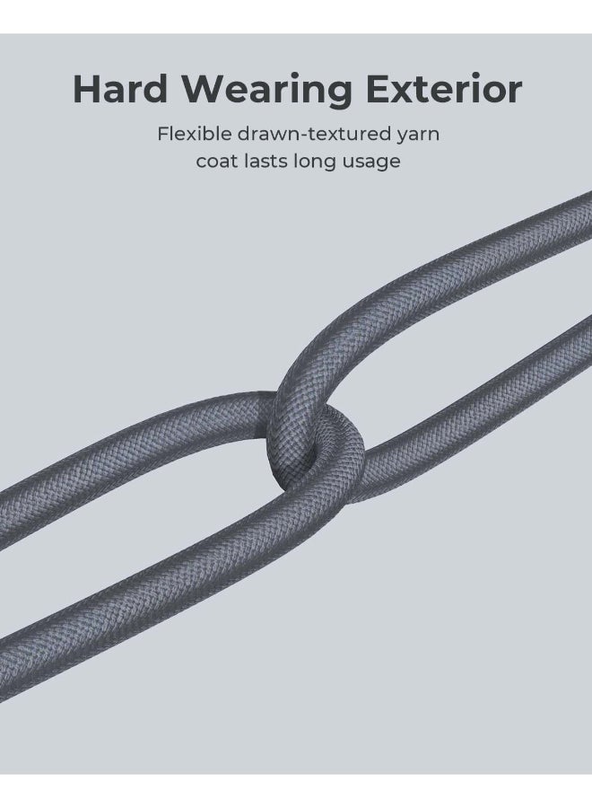 AUKEY Circlit Blink 60W Lite Cable 1m. DTY Braided USB-C to USB-C - CB-DCC063 Black grey - Image 4