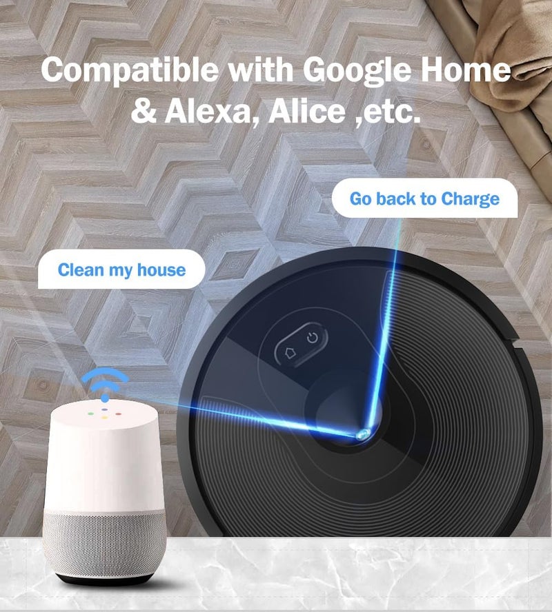 Abir X8 Robot Vacuum Cleaner - All in 1 Vacuuming, Sweeping and Mopping - Navigation for Pets Hair - Powerful 6500Pa Suction - Carpet and Hard floor Cleaning - Wi-Fi, App and Voice Control - Image 5