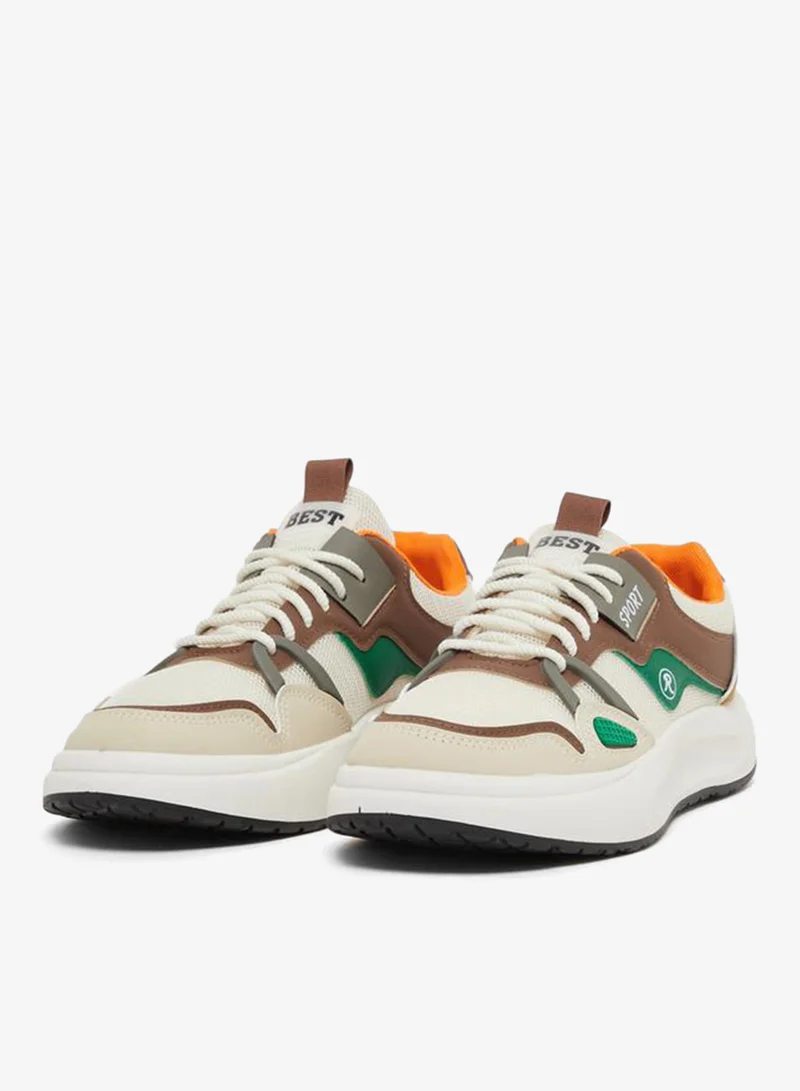 Take Two Textured Chunky Sole Lace Up Sneakers by Styli