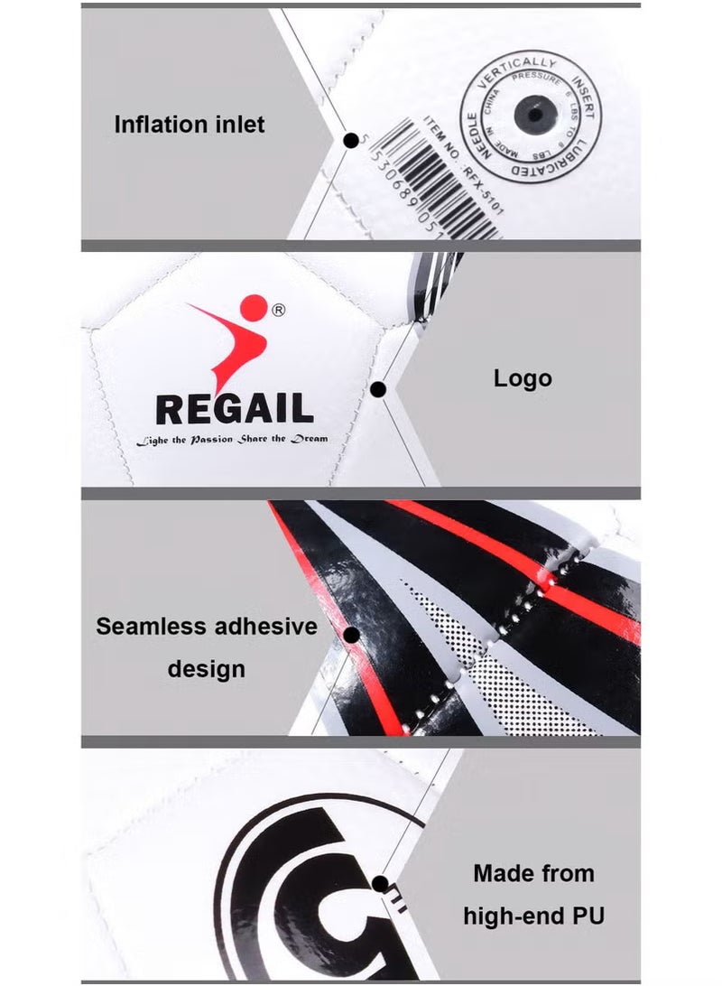 ريجيل المباراة الرسمية حجم 5 PU الجلد نجمة كرة القدم - كرة التدريب والمنافسة الممتازة - كرة المسابقة الرياضية المهنية - يتضمن هدية مجانية - Image 4