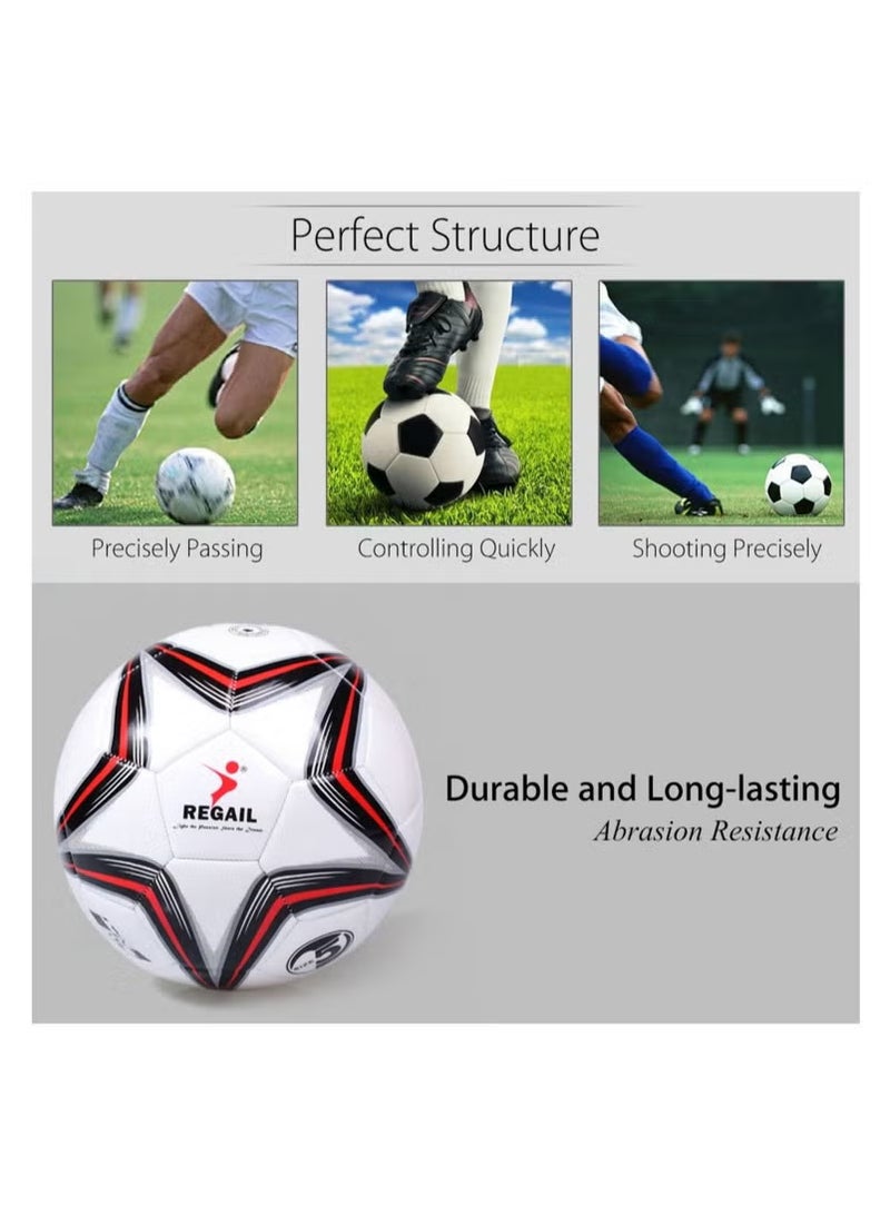 ريجيل المباراة الرسمية حجم 5 PU الجلد نجمة كرة القدم - كرة التدريب والمنافسة الممتازة - كرة المسابقة الرياضية المهنية - يتضمن هدية مجانية - Image 5