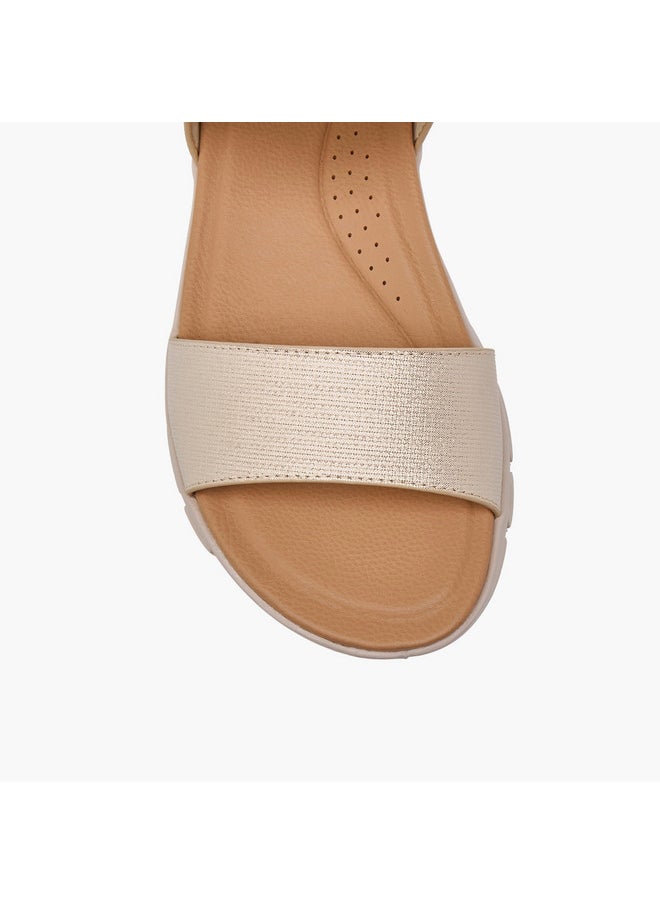 Flora Bella By Shoexpress Women's Textured Strap Sandals with Hook and Loop Closure  - Image 4