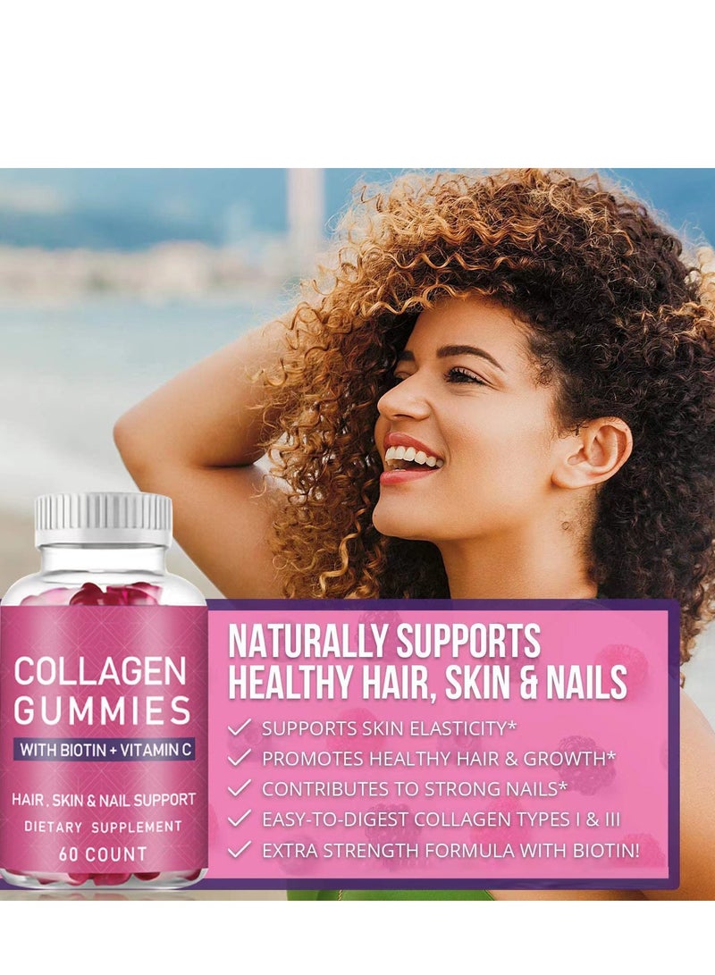 Collagen Whitening Gummies Beauty Complex Gummies for Hair, Skin & Nails - Biotin & Collagen - 60 Gummies - Image 3