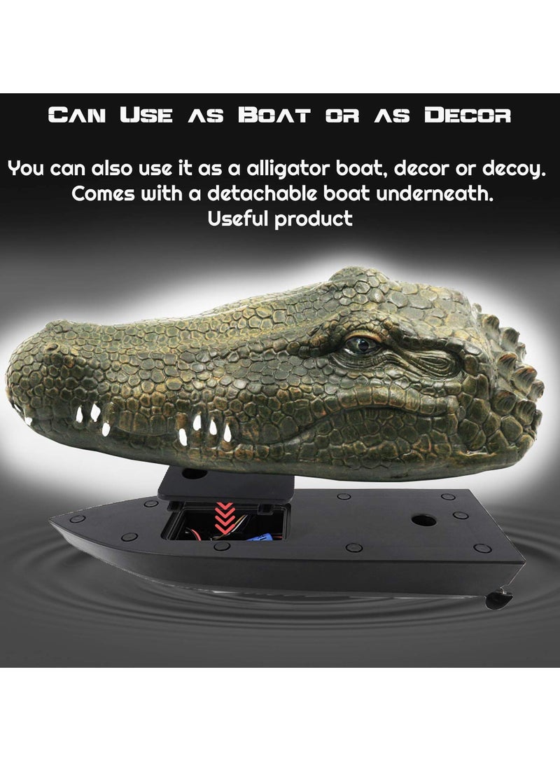 SYOSI - 2.4 GHz Remote Control Alligator Head RC Boats Water Toys for Pools and Lakes Large Decoy and Floating Crocodile Head Prank High Simulation Alligator Head RC Boats Prank Toys for Adults and Kids - Image 1