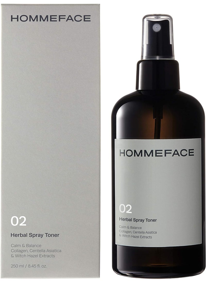 HOMMEFACE HOMMEFACE Mens Herbal Spray Face Toner 845 fl oz  AlcoholFree Hydrating and Balancing Facial Mist with Witch Hazel CICA Extract Anti Aging Aftershaving for All Skin Types 