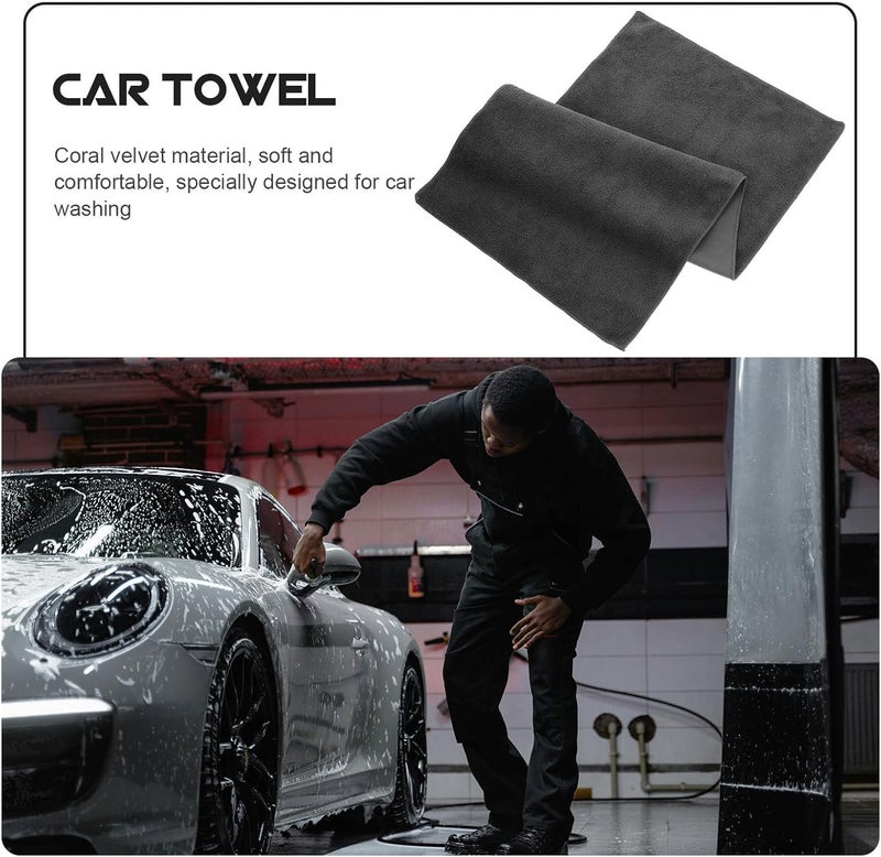 Dual-Sided Absorbent Car Drying Towels 3pcs Set 30x60cm Microfiber Cleaning Cloths for Car Cleaning and Window Drying, Quick-Dry Household Wash Towels for Automotive Care - Image 3
