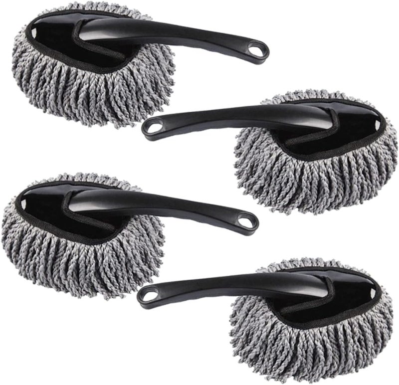 Grey Car Detailing Kit 4 Piece Waxing Brush Auto Cleaner Mop For Bike And Home - Image 1