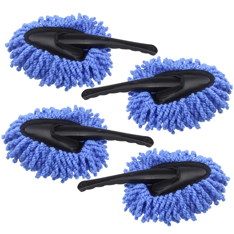 Grey Car Detailing Kit 4 Piece Waxing Brush Auto Cleaner Mop For Bike And Home - Image 2