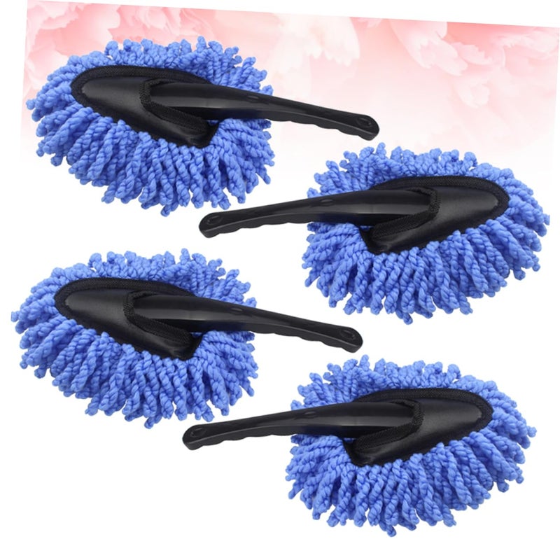Grey Car Detailing Kit 4 Piece Waxing Brush Auto Cleaner Mop For Bike And Home - Image 3