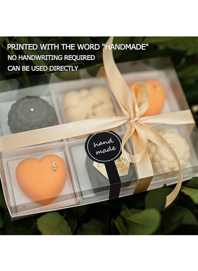 KANGLI 200Pcs Handmade Food Baking Label Stickers - Long Black Seal Labels for Candy, Bread & Bakery Packaging - Image 4