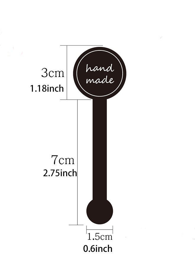 KANGLI 200Pcs Handmade Food Baking Label Stickers - Long Black Seal Labels for Candy, Bread & Bakery Packaging - Image 5