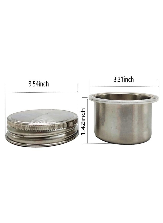 QurHapzy 304 SS Salad Divider Cups Separate Vegetable and Dressing for 3.38 Inch Wide Mouth Mason Jar Salad Bowl, NO JAR (2 Pack) - Image 3