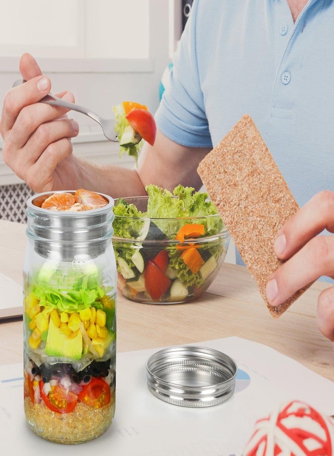 QurHapzy 304 SS Salad Divider Cups Separate Vegetable and Dressing for 3.38 Inch Wide Mouth Mason Jar Salad Bowl, NO JAR (2 Pack) - Image 2
