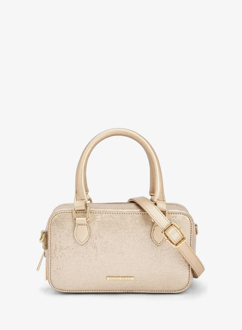 Textured Crossbody Bag with Detachable Shoulder Strap