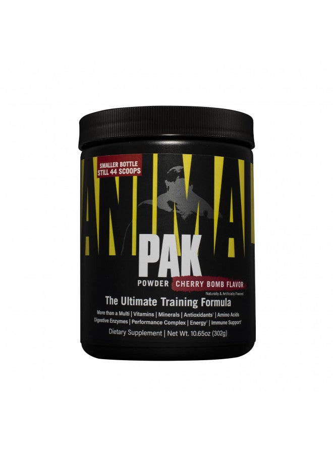 ANIMAL Animal Pak Convenient All-in-One Vitamin & Supplement Powder Zinc, Vitamins C, B, D, Amino Acids and More Sports Nutrition Performance Multivitamin for Women & Men 44 Scoops, Cherry Bomb - Image 1