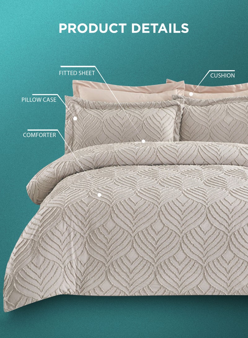 PARRY LIFE طقم لحاف مكون من 8 قطع بحجم كينج لجميع الفصول للاستخدام اليومي طقم سرير ناعم جداً من الألياف الدقيقة 1 لحاف 1 ملاءة مشدودة 2 غطاء وسادة 2 كيس وسادة 2 وسائد 260 × 240 سم - Image 2