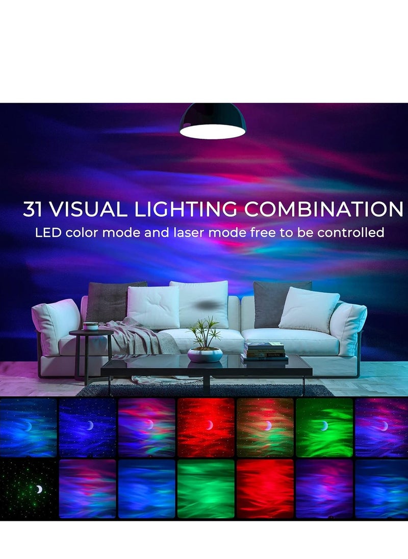BGM Galaxy Aurora Projector – 3-in-1 LED Northern Lights Star Projector with Bluetooth Speaker and White Noise  - Image 2
