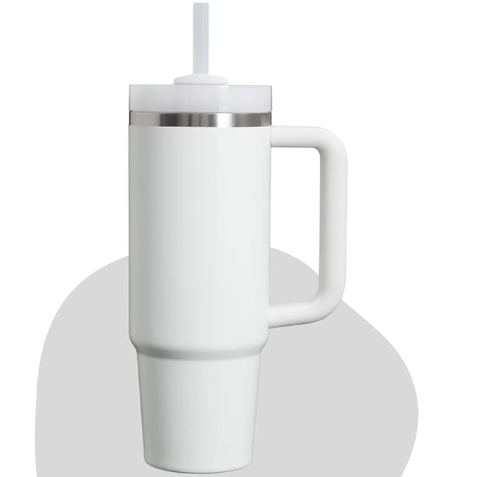 Toffee Coffee Roasters 1200ML Stainless Steel Tumbler with Lid and Straw, Double Insulated Cup Leak Proof Mug Cupholder for Gym, Travel |Tumbler+Free 50 gm Brazil Instant Coffee Gift Set (Pearl White) - Image 3