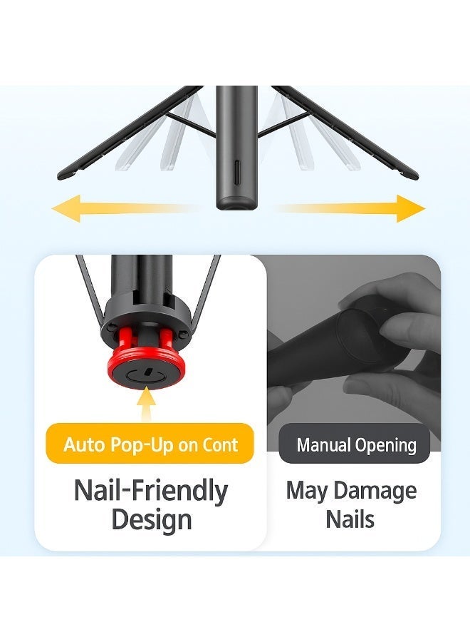 Neyecam 69"(1.76M) AI Auto-Tracking Selfie Stick Tripod, Auto-Open Phone Tripod Stand with Magnetic Remote, All-in-1 Extendable Selfie Stick Travel Tripods for Cell Phone 360° Rotate Stable iPhone Selfie Stick for iPhone & Android Video Recording - Image 5